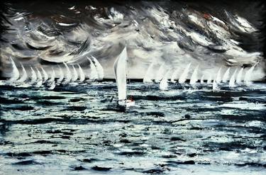 Print of Abstract Sailboat Paintings by Fiona J Rose