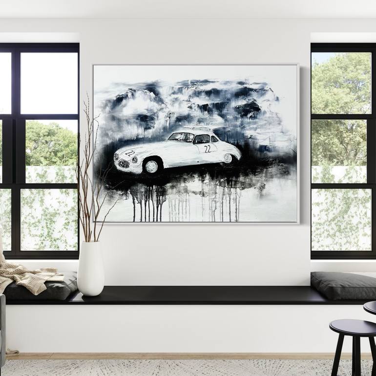Original Abstract Expressionism Car Painting by Fiona J Rose
