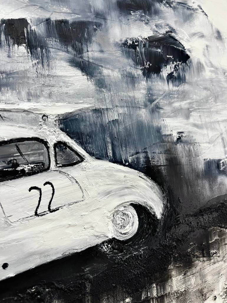 Original Abstract Expressionism Car Painting by Fiona J Rose