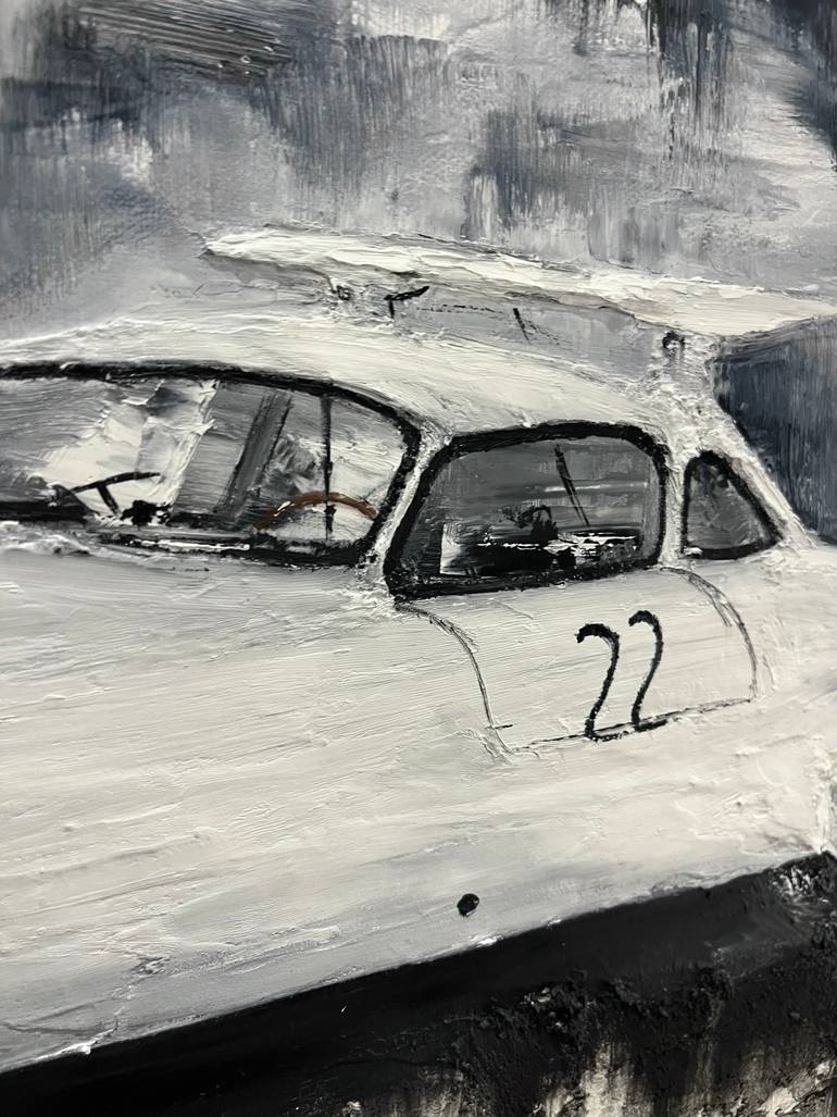 Original Abstract Expressionism Car Painting by Fiona J Rose