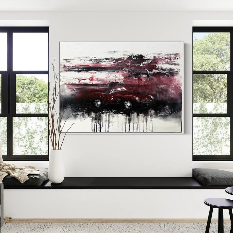 Original Abstract Expressionism Car Painting by Fiona J Rose