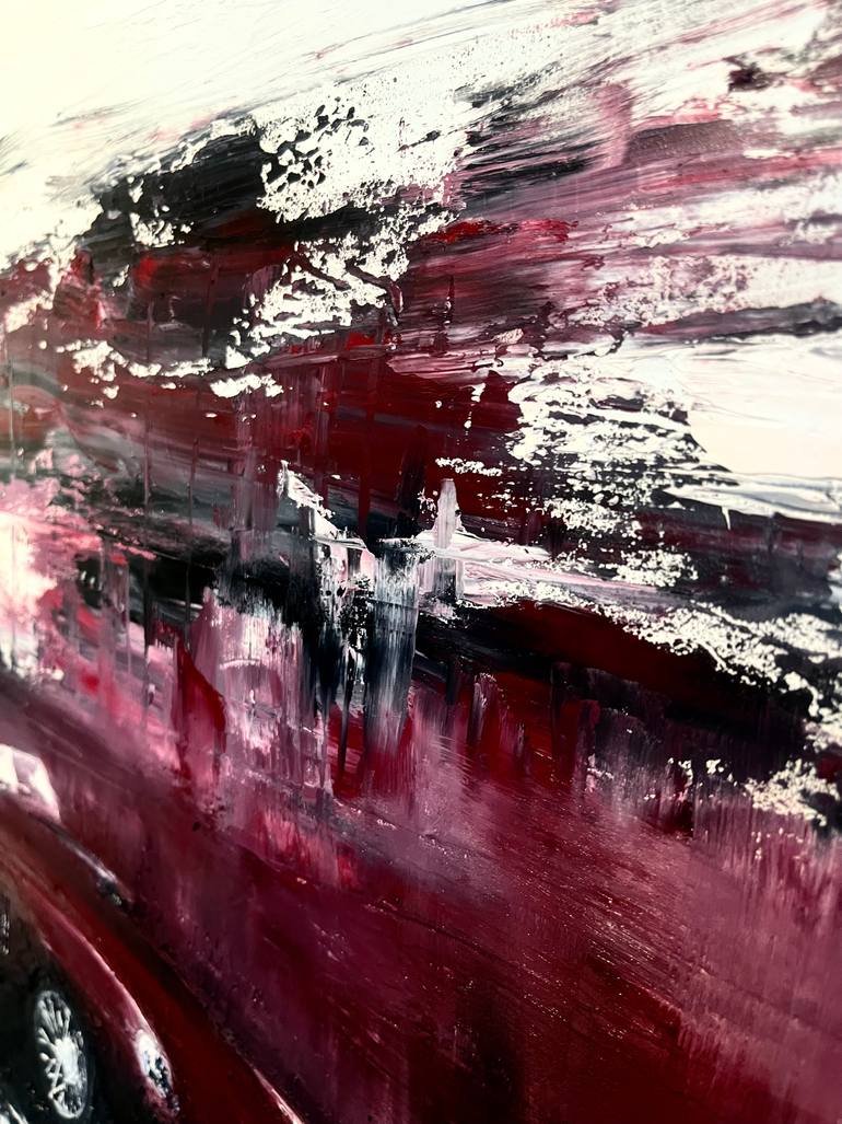 Original Abstract Expressionism Car Painting by Fiona J Rose
