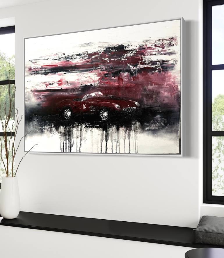 Original Abstract Expressionism Car Painting by Fiona J Rose