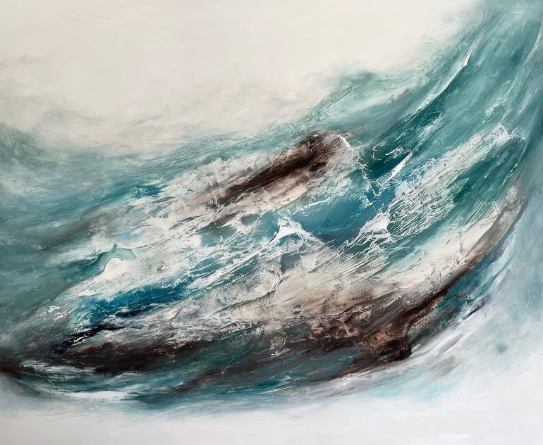 Original Seascape Painting by Fiona J Rose | Abstract Art on Canvas | Under the Coral Reef