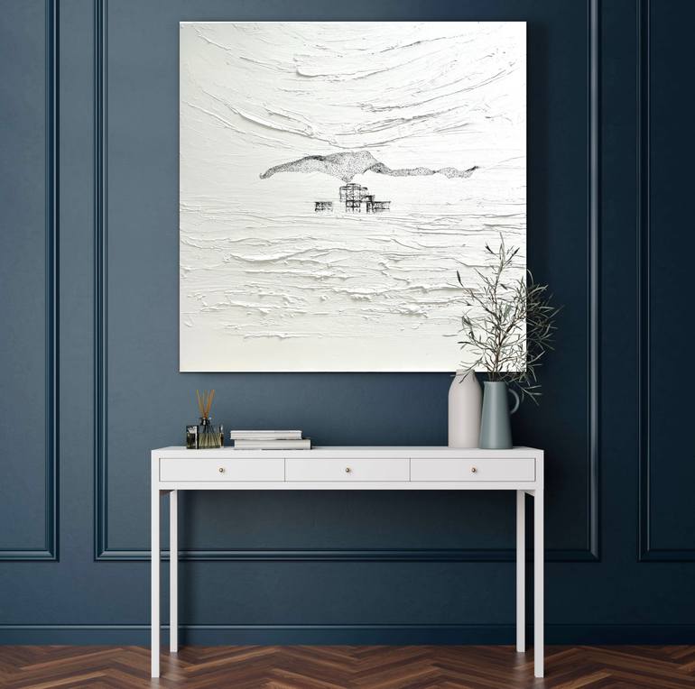 Original Minimalism Beach Painting by Fiona J Rose