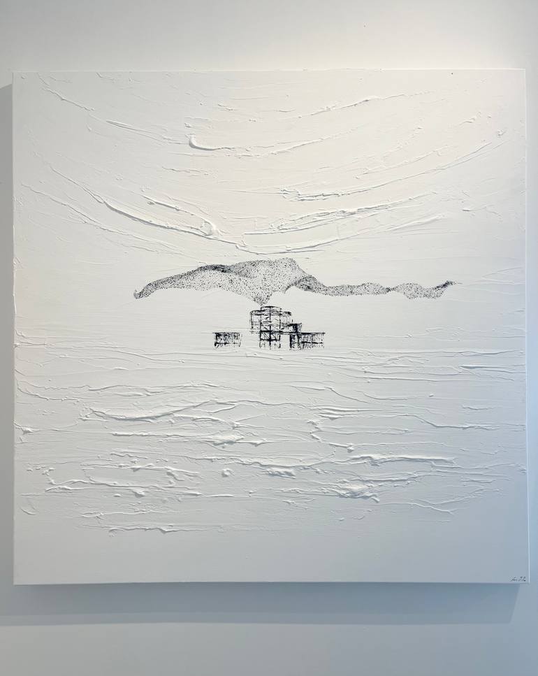 Original Minimalism Beach Painting by Fiona J Rose