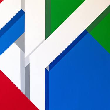 Print of Abstract Geometric Paintings by WENJIE JIN