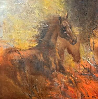 Original Impressionism Horse Paintings by Thien Ha