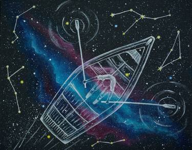Original Outer Space Paintings by Yuliana Shakiyeva