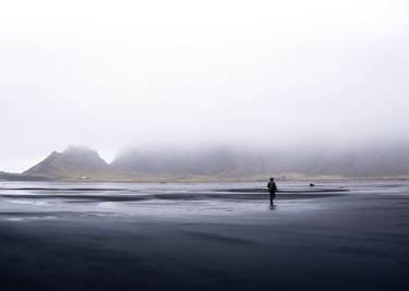 Icelandic Landscape. Foggy Stokksnes beach. thumb