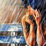 Close up of painting