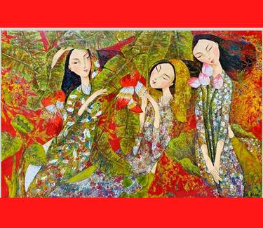 Print of Women Paintings by Reacher Lio