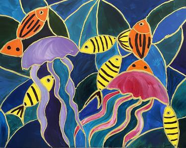 Original Expressionism Fish Mixed Media by Irina Eletskaya