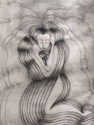 Print of Abstract Women Drawings by Nelli Kanamatova