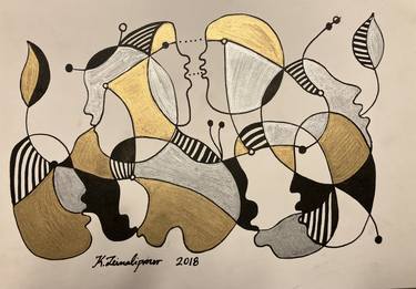 Original Modern Abstract Drawings by Constantinos Zeinalipour