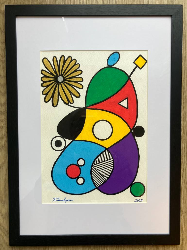Original Architecture Drawing by Constantinos Zeinalipour | Abstract Expressionism Art on Paper | Water and flower I