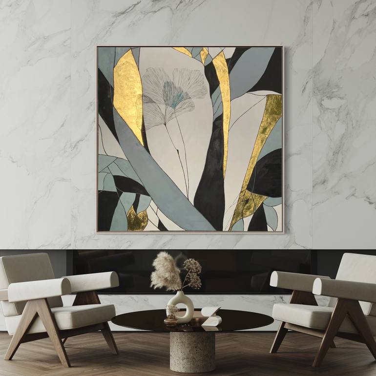 Original Art Deco Abstract Painting by Leticia Bernadac