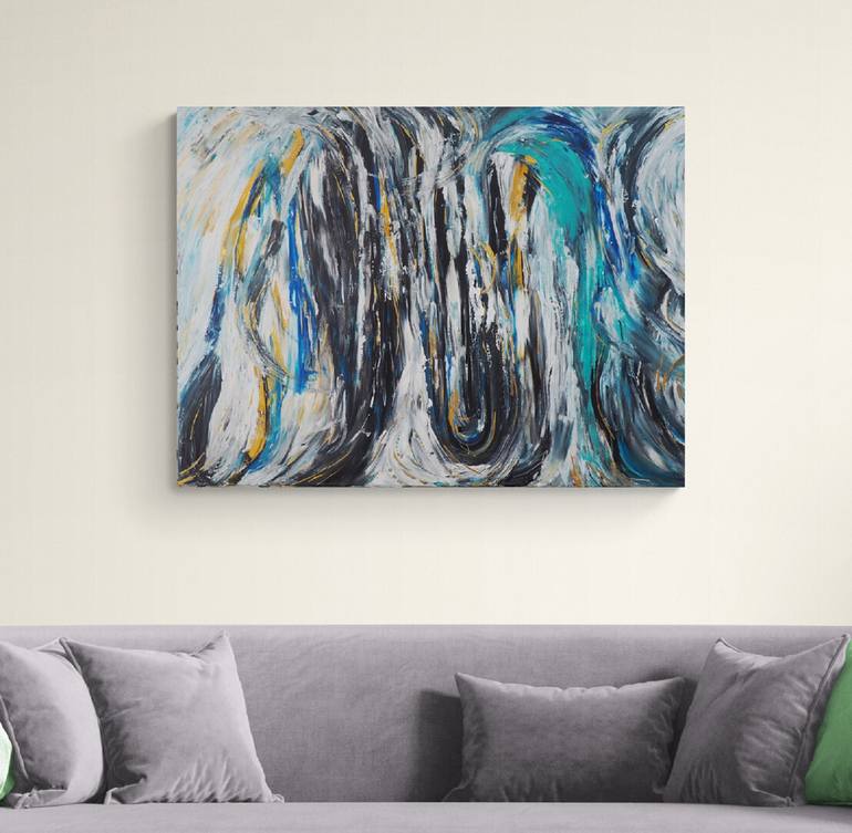 Original Abstract Expressionism Abstract Painting by Leona Mason