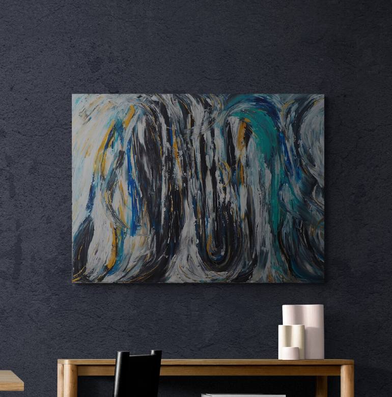 Original Abstract Expressionism Abstract Painting by Leona Mason