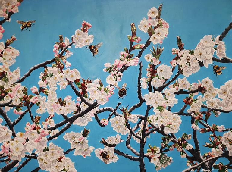 Original Contemporary Floral Paintings by Leona Mason