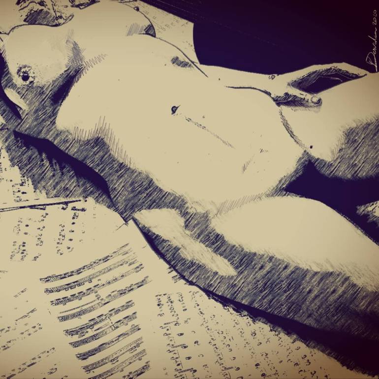 Print of modernism nude Digital by Sarnia De La Mare