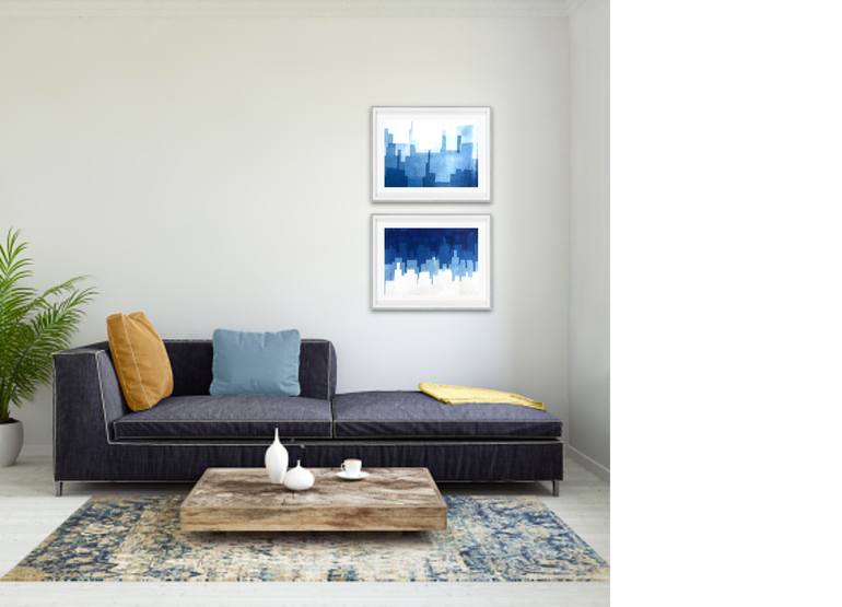 Original Abstract Architecture Painting by Michelle Kaufmann