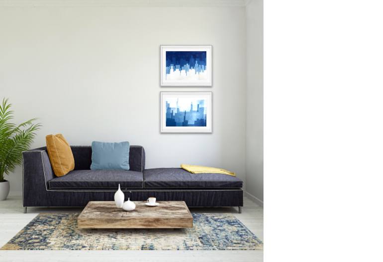 Original Abstract Architecture Painting by Michelle Kaufmann