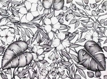 Original Figurative Floral Drawings by Caterina Plenzick