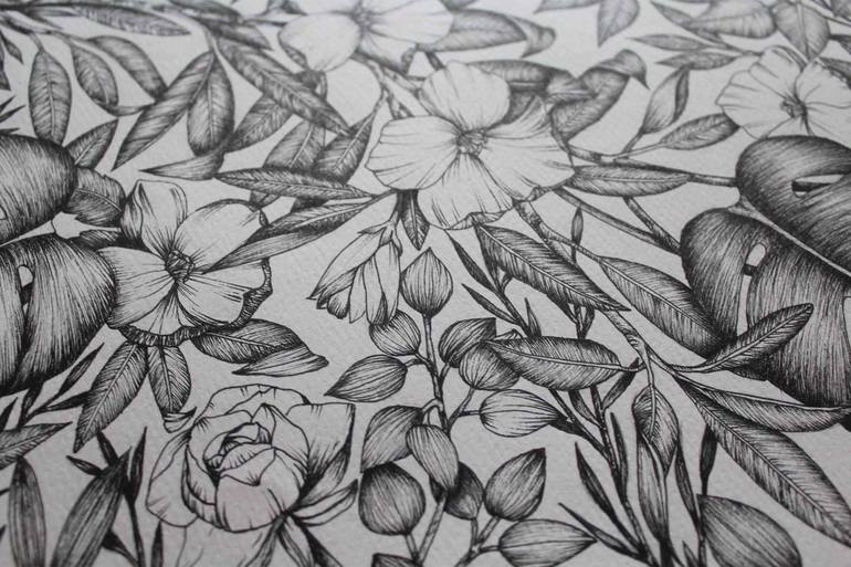 Original Floral Drawing by Caterina Plenzick