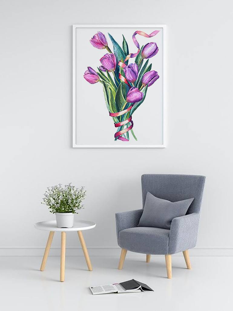 Original Illustration Floral Drawing by Oksana Suprun
