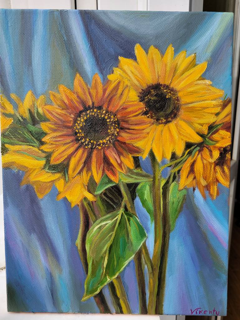Original Contemporary Floral Painting by Victoria Bordei