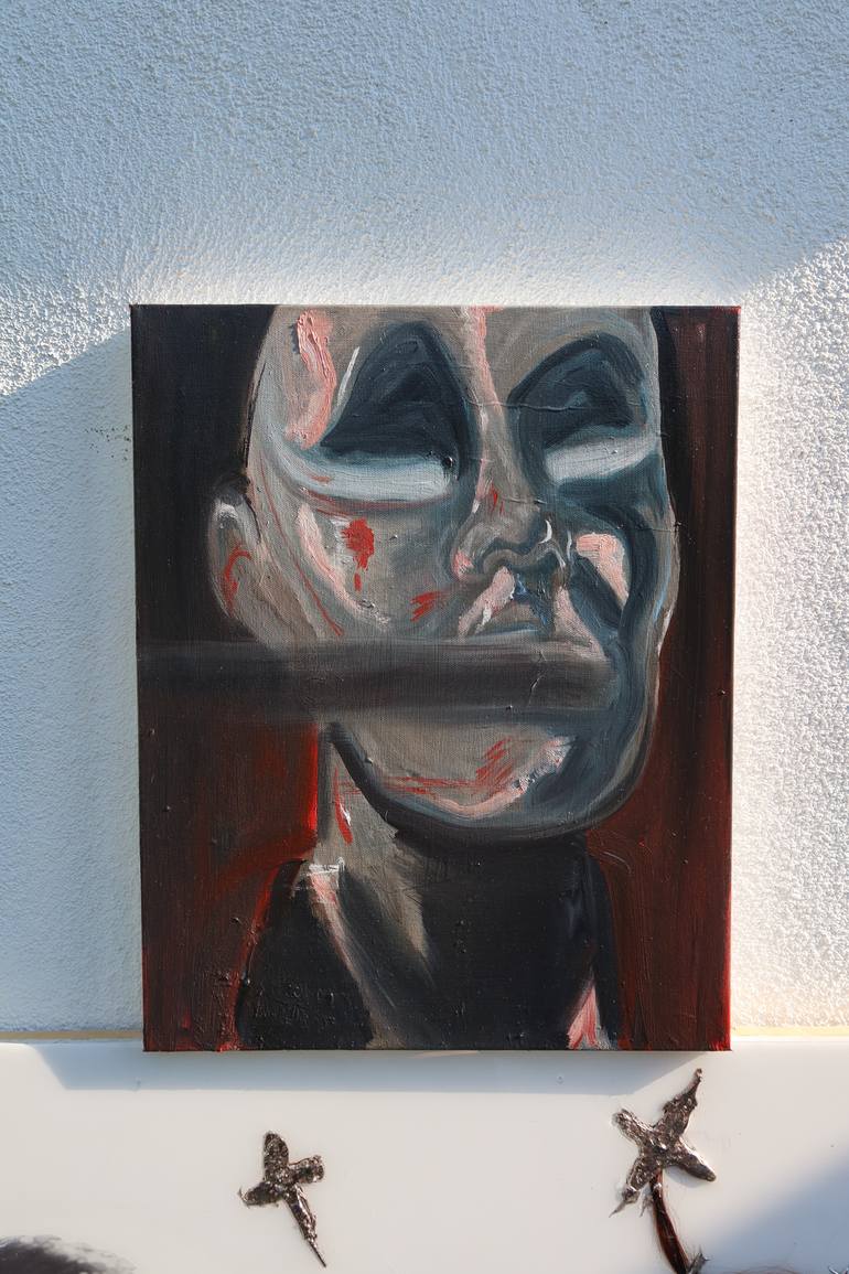 Original Surrealism People Painting by Cella Kershek