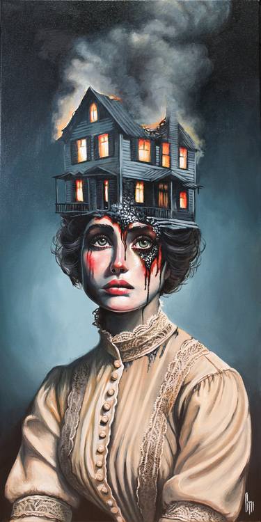 Original Figurative Women Painting by Mrs Steamcloudy