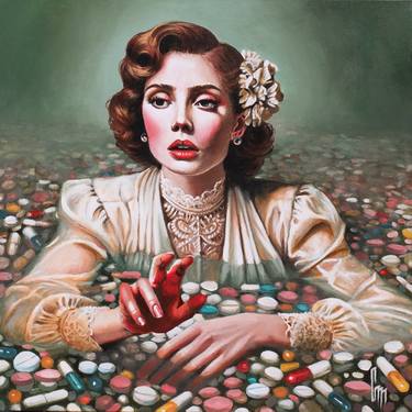 Original Figurative Women Painting by Mrs Steamcloudy