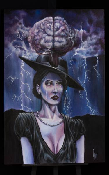 Original Surrealism Portrait Paintings by Mrs SteamCloudy