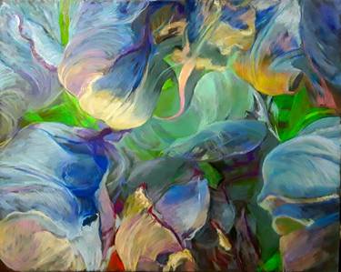 Original Abstract Expressionism Floral Painting by Krystyna Suchwallo