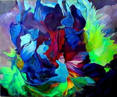 Original Abstract Expressionism Floral Painting by Krystyna Suchwallo