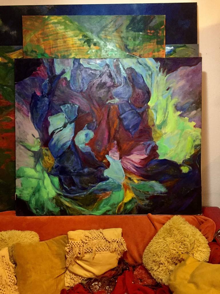 Original Abstract Expressionism Floral Painting by Krystyna Suchwallo