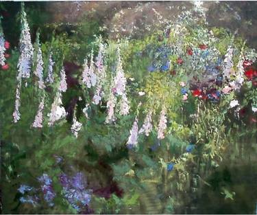Original Fine Art Garden Paintings by Krystyna Suchwallo