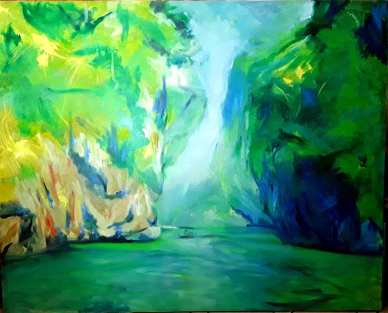Original Expressionism Landscape Painting by Krystyna Suchwallo