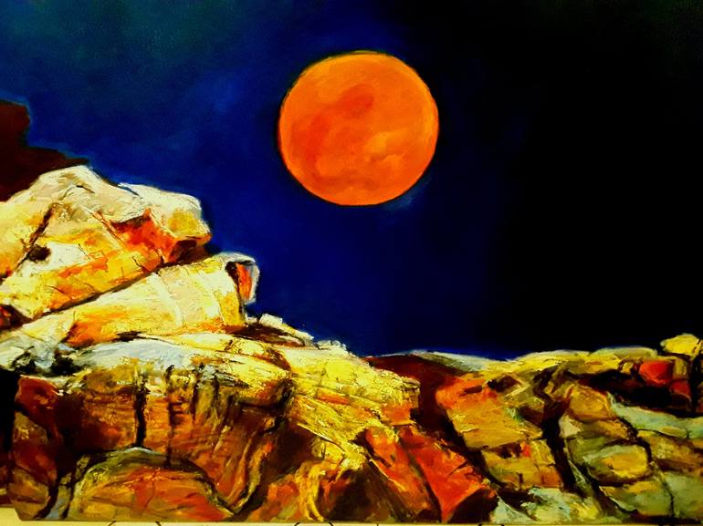 Full Moon for Rufino Tamayo Painting by Krystyna Suchwallo