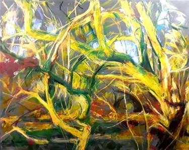 Original Expressionism Garden Paintings by Krystyna Suchwallo
