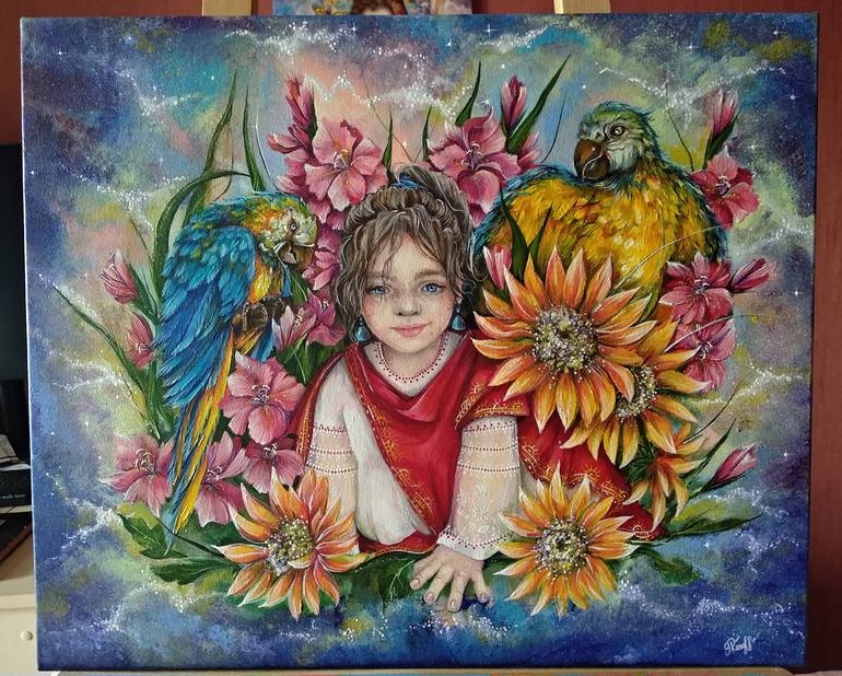 Original Surrealism Outer Space Painting by Kateryna Polishchuk