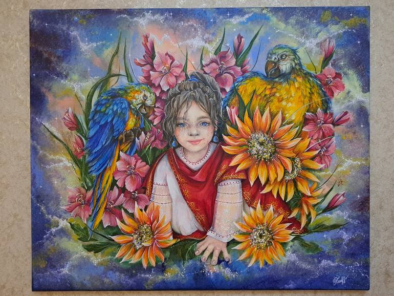 Original Surrealism Outer Space Painting by Kateryna Polishchuk