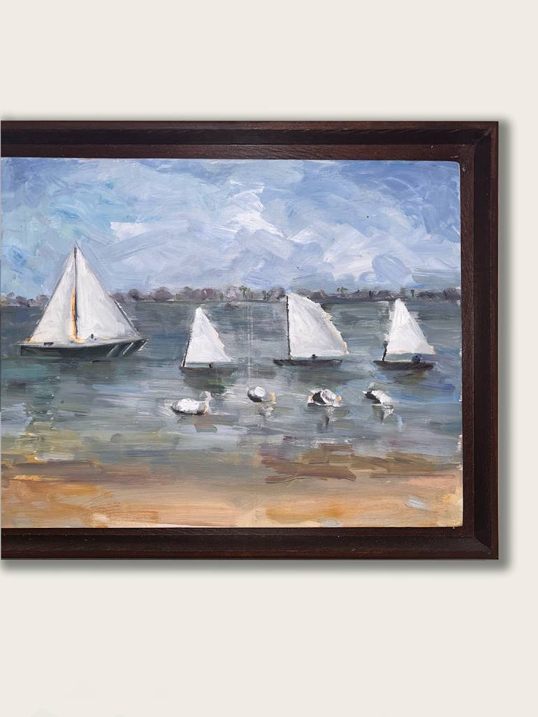 Original Contemporary Boat Painting by Melody Emrani