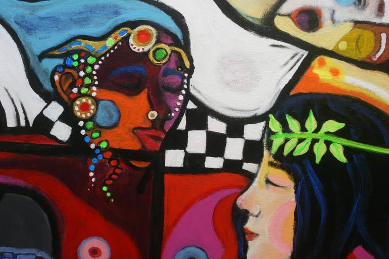 Original Abstract Expressionism Erotic Painting by Xero Moro