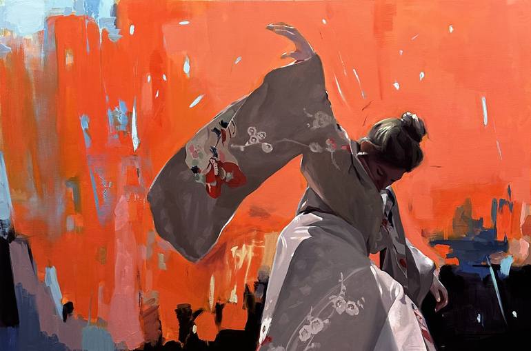 Original Art Nouveau Abstract Paintings by Sharon Okun
