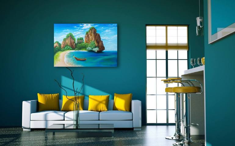 Original Contemporary Beach Painting by Irina Os