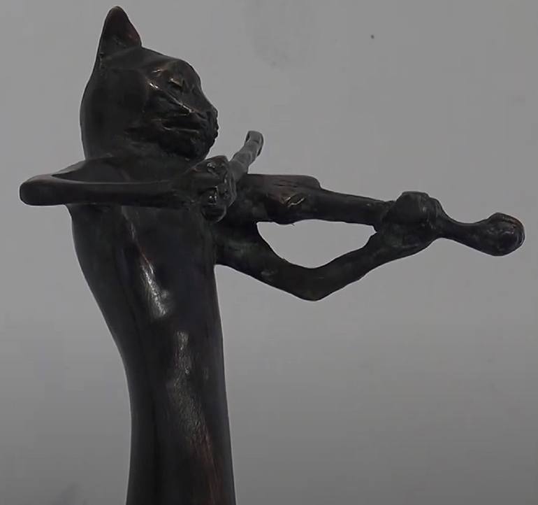 Original Cats Sculpture by Kristof Toth