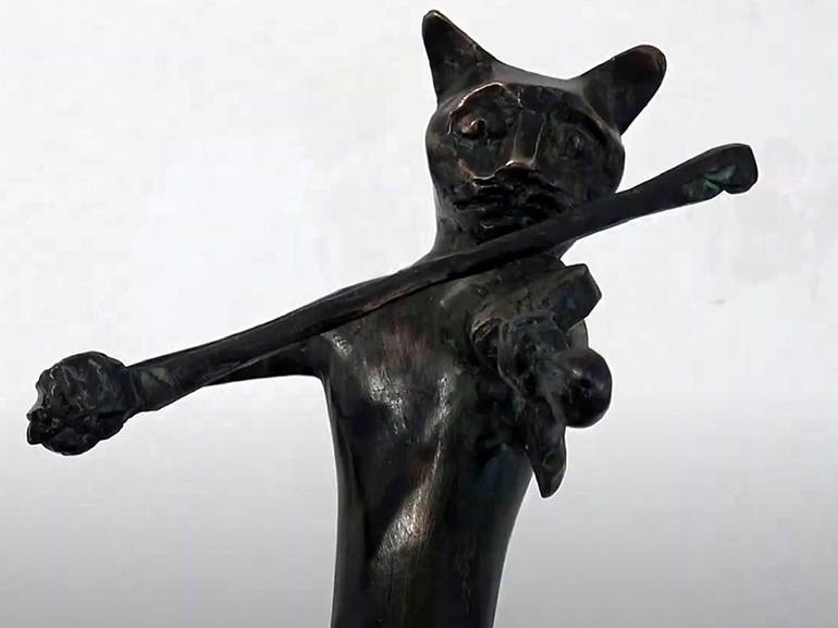 Original Cats Sculpture by Kristof Toth